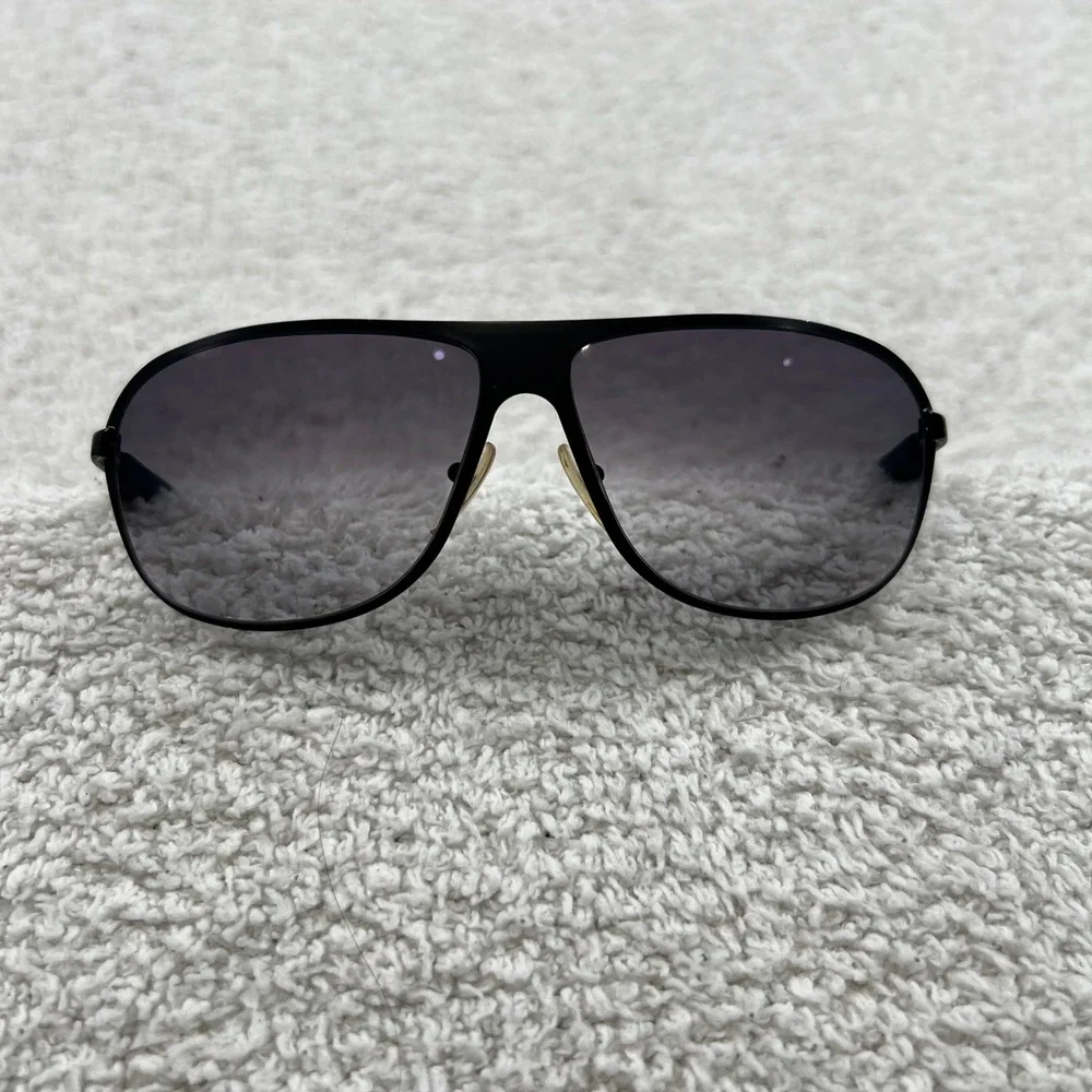 Prada Linea Rossa PS54IS Black Aviator Sport Sunglasses Grey Lens w/‎ Case Italy